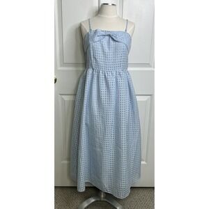 Sugar Lips Midi Dress Women's Medium Baby Blue With / Without Straps Chest Bow